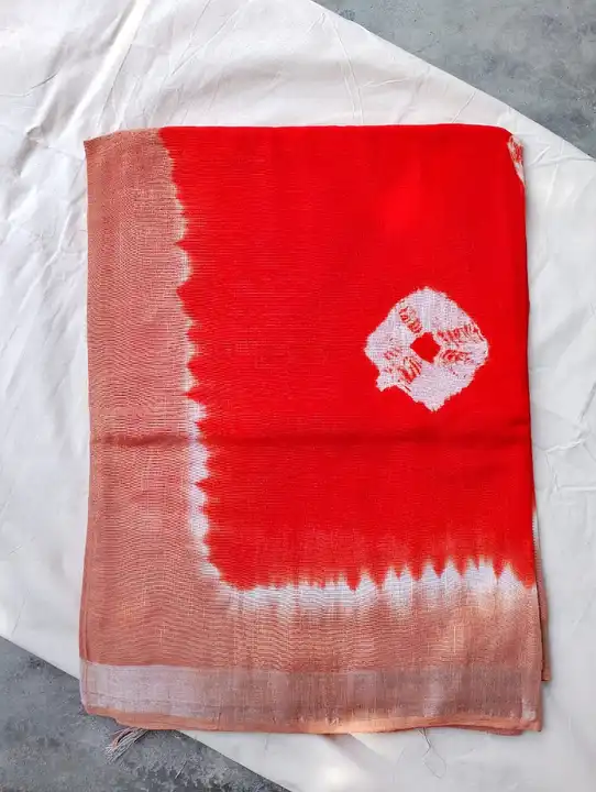 Cotton slub shibori printed saree  uploaded by SHADAB TEXTILE on 6/25/2023