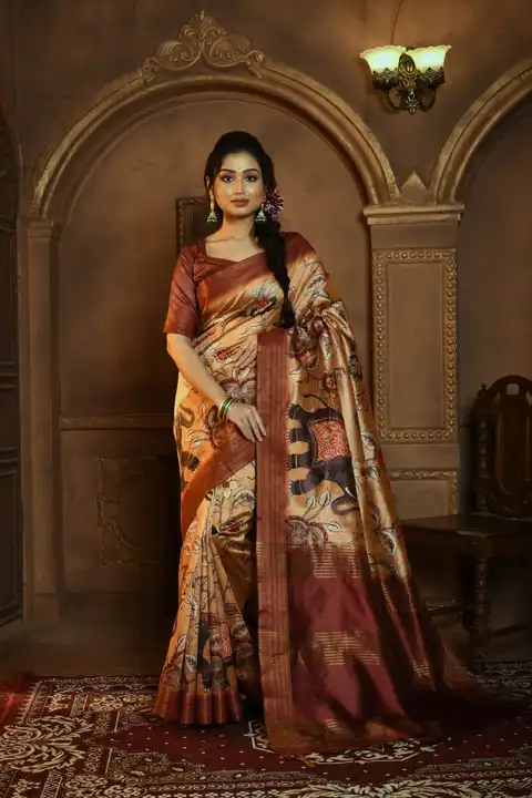 Ghicha Tussar Silk Saree  uploaded by Crown global imports and exports on 6/25/2023