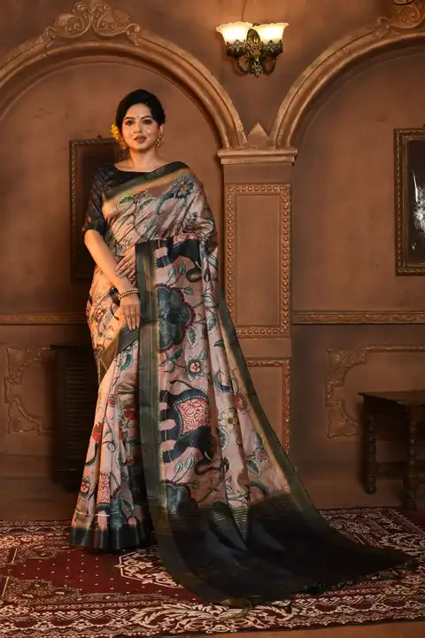 Ghicha Tussar Silk Saree  uploaded by Crown global imports and exports on 6/25/2023