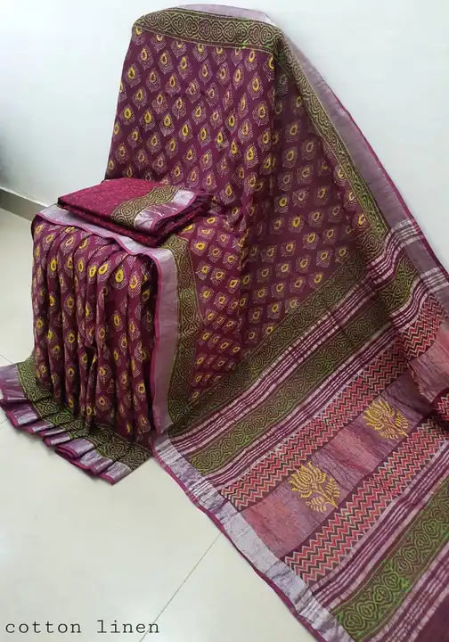 🥳🥳🥳🥳🥳🥳


👌🏻 *Linen collection*  👌🏻
.... *Hand* block printed linen saree with blouse.....
 uploaded by Saiba hand block on 6/25/2023