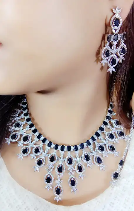 Post image Hey check out my new product launch
(AMERICAN DIAMOND HEAVY NECKLACE SET) AVAILABLE ONLY ON ADVANCE PAYMENT (MOQ-1 PC)