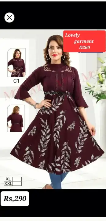 Kurti D260 4 colour uploaded by Lovely Garments on 6/25/2023