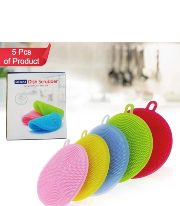 Post image Cleaning Supplies Sponges Silicone Scrubber for Kitchen Non Stick Dishwashing &amp; Baby Care Sponge Brush Household Health Tool( Pack of 5pc). 
70rs