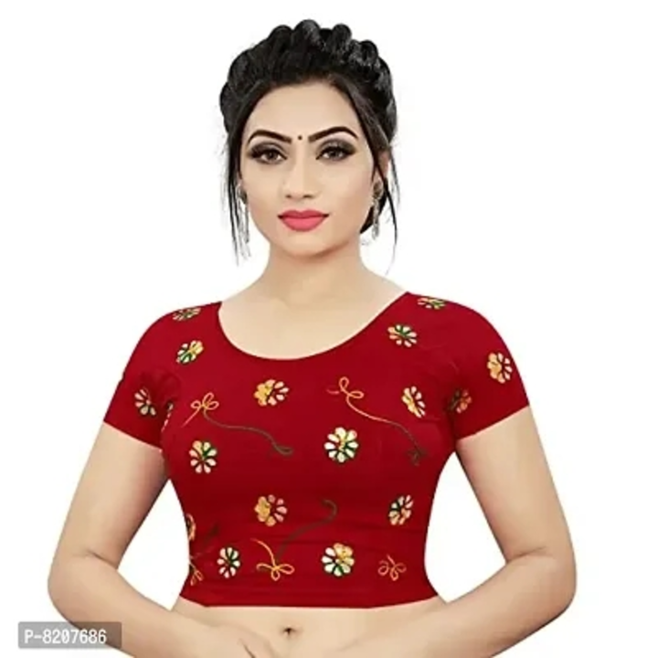 HIMRISE Round Neck Cotton Lycra Gotta Pati Blouse Readymade Stretchable Blouse for Women uploaded by Prince Tiwari on 6/25/2023