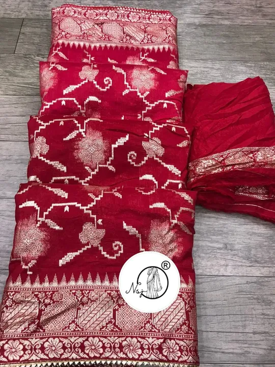 Presents  traditional Saree*  

beautiful  colour combination saree for all ladies 

💖original prod uploaded by Gotapatti manufacturer on 6/26/2023