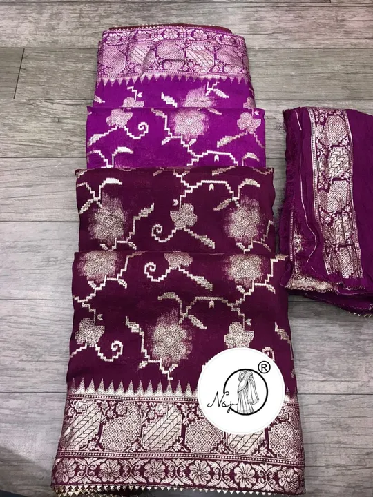 Presents  traditional Saree*  

beautiful  colour combination saree for all ladies 

💖original prod uploaded by Gotapatti manufacturer on 6/26/2023