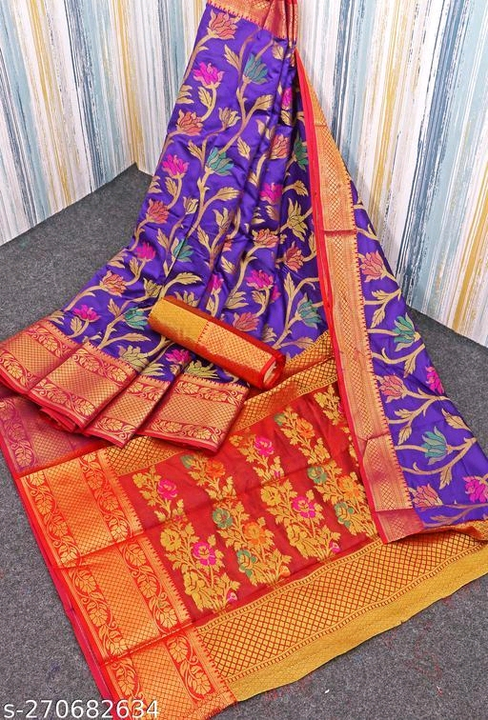 New Jal flower soft silk saree uploaded by business on 6/26/2023