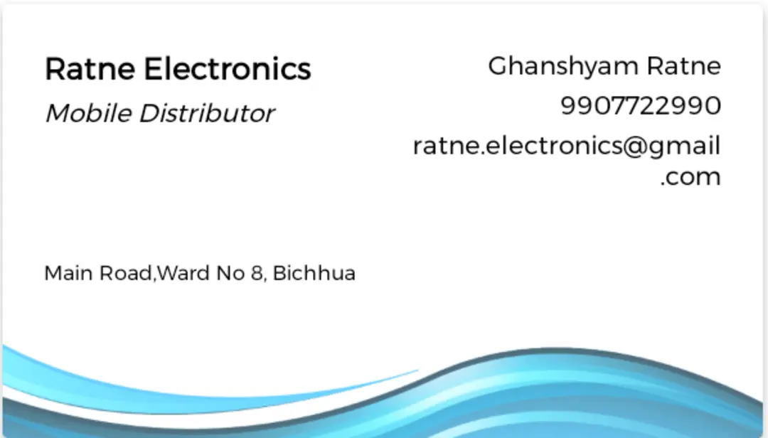 Visiting card store images of Ratne Electronics