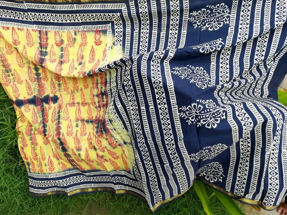 Cotton hand block saree  uploaded by Indiana Creations  on 6/26/2023