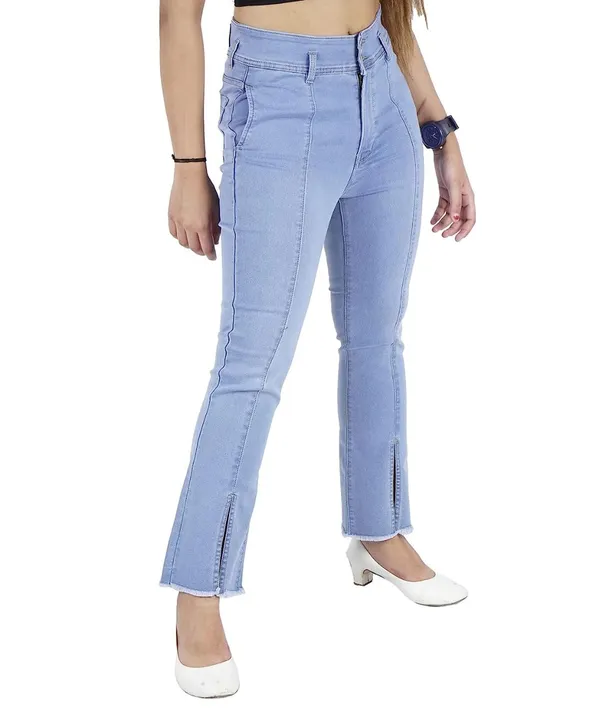 Women's Bellbottom Denim Jeans Regular Fit Casual Wear/Office Wear 70s Outfits for Women and Girls uploaded by White Girl Trading on 6/26/2023