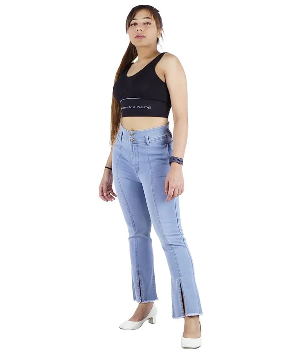 Women's Bellbottom Denim Jeans Regular Fit Casual Wear/Office Wear 70s Outfits for Women and Girls uploaded by White Girl Trading on 6/26/2023