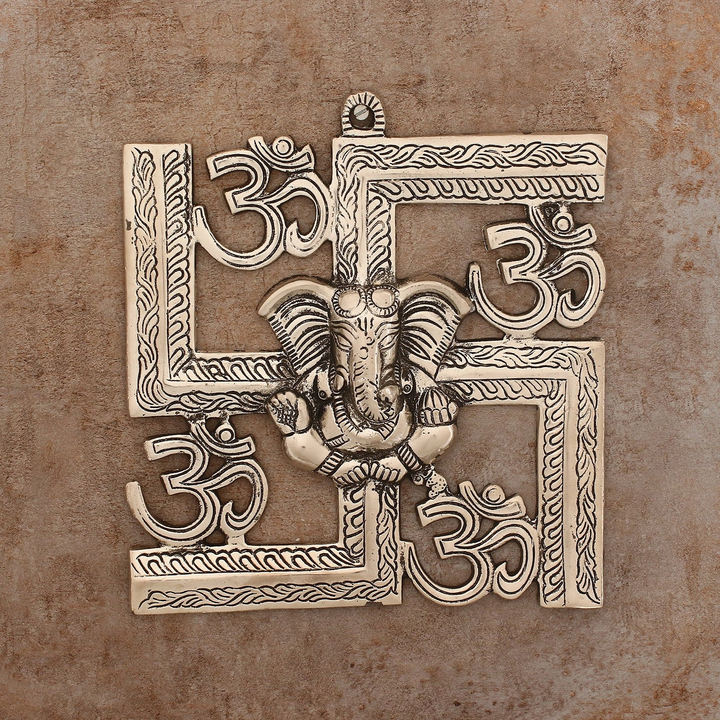 🥰Silver Lord Ganesha on Om Swastik Metal Wall Hanging
 uploaded by Home decor on 6/26/2023