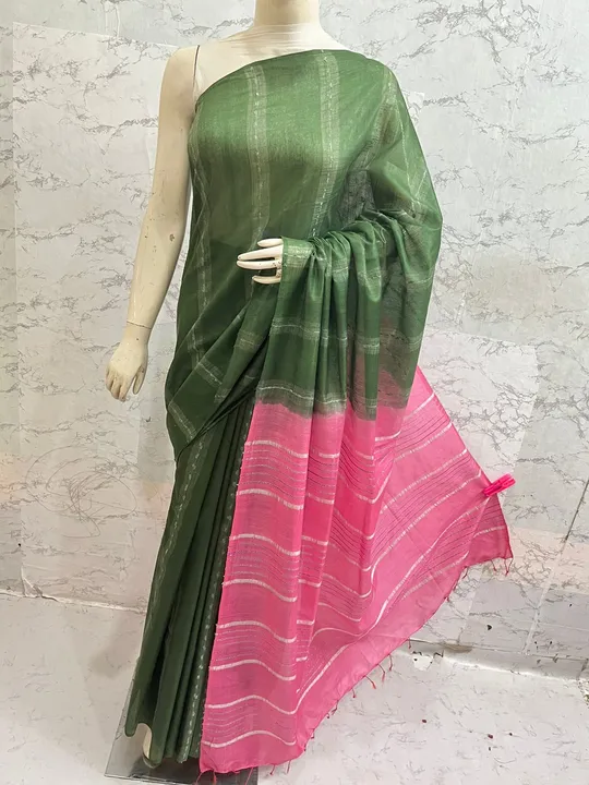 Bamboo silk saree uploaded by WeaveMe India on 6/26/2023