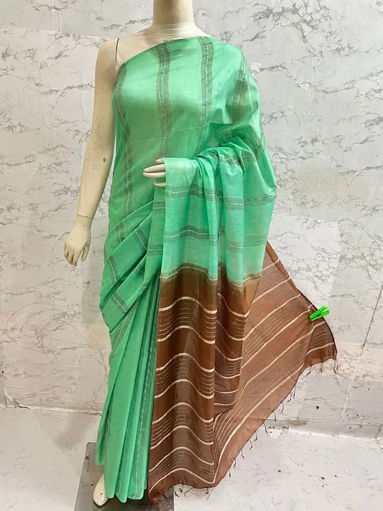 Bamboo silk saree uploaded by WeaveMe India on 6/26/2023
