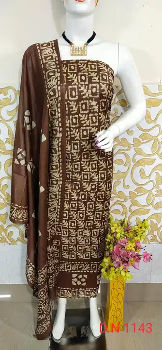 Cotton silk batik suits uploaded by WeaveMe India on 6/26/2023