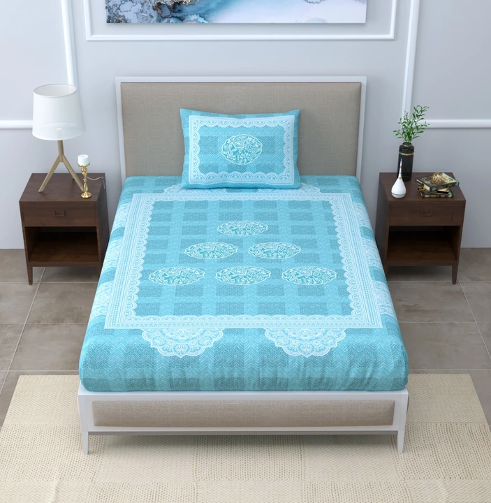 Barmeri 63 by 90 (2+2) set , pure cotton exclusive premium bedsheets  uploaded by Gayatri wholesale traders on 6/26/2023