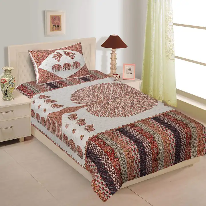Barmeri 63 by 90 (2+2) set , pure cotton exclusive premium bedsheets  uploaded by Gayatri wholesale traders on 6/26/2023