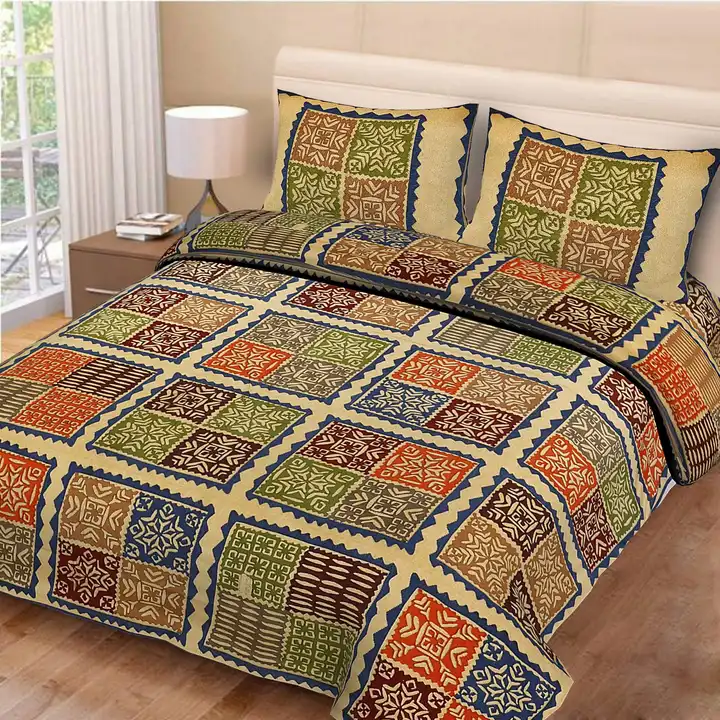 Ajrak biz size 100×108 super premium bedsheets with 2 pillow cover  uploaded by Gayatri wholesale traders on 6/26/2023