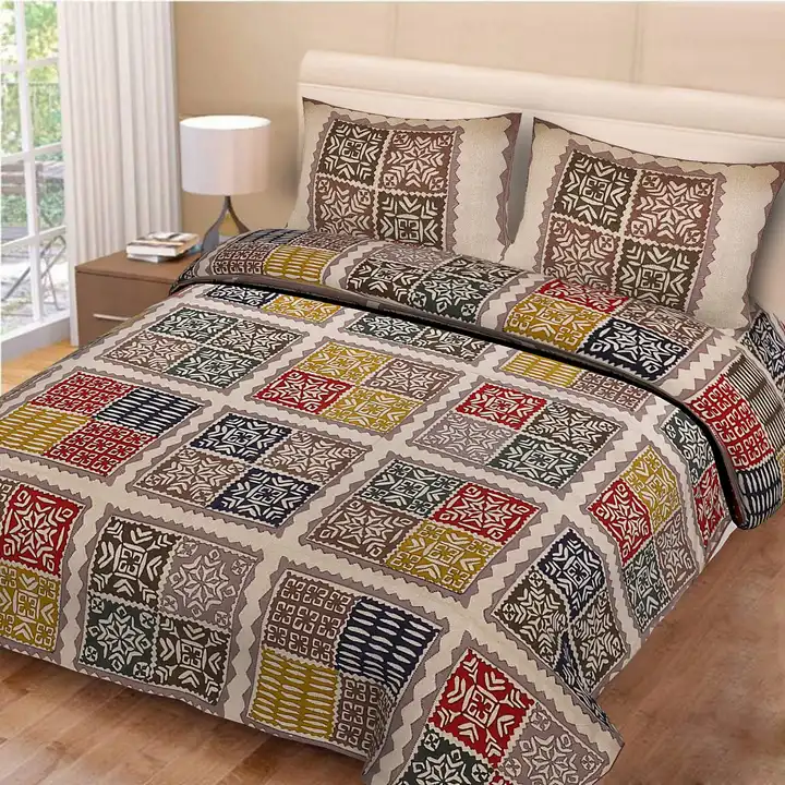 Ajrak biz size 100×108 super premium bedsheets with 2 pillow cover  uploaded by Gayatri wholesale traders on 6/26/2023