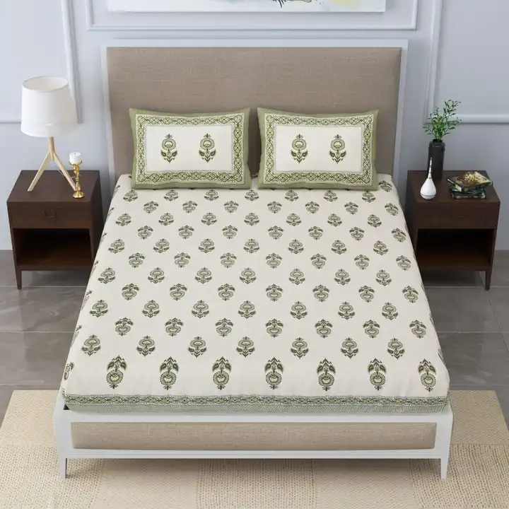 Signature king size cotton printed bedsheets with 2 pillow  covers  size 100×108 100% premium cotton uploaded by Gayatri wholesale traders on 6/26/2023