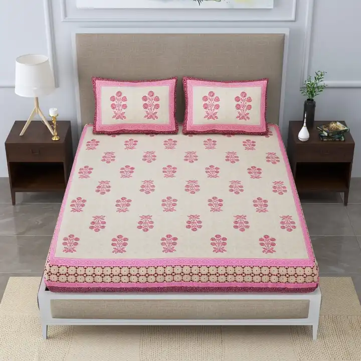 Signature king size cotton printed bedsheets with 2 pillow  covers  size 100×108 100% premium cotton uploaded by Gayatri wholesale traders on 6/26/2023