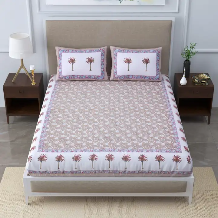 Signature king size cotton printed bedsheets with 2 pillow  covers  size 100×108 100% premium cotton uploaded by Gayatri wholesale traders on 6/26/2023