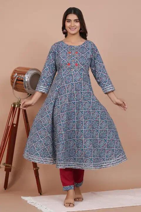 Cotton fabric Anarkali gown  uploaded by Urmi Creation on 6/26/2023