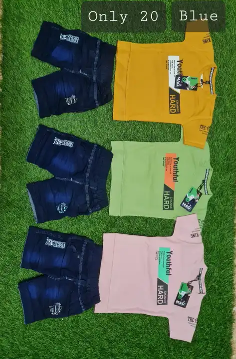Tensil tshirt n deniem shorts. Size 18-20 uploaded by Shivkrupa Textile on 6/26/2023
