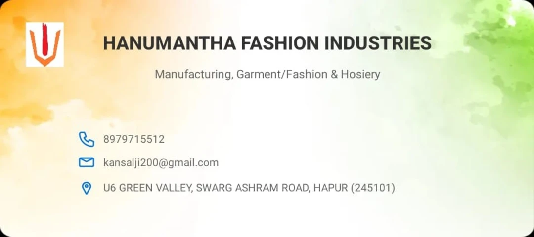 Visiting card store images of HANUMANTHA FASHION INDUSTRIES