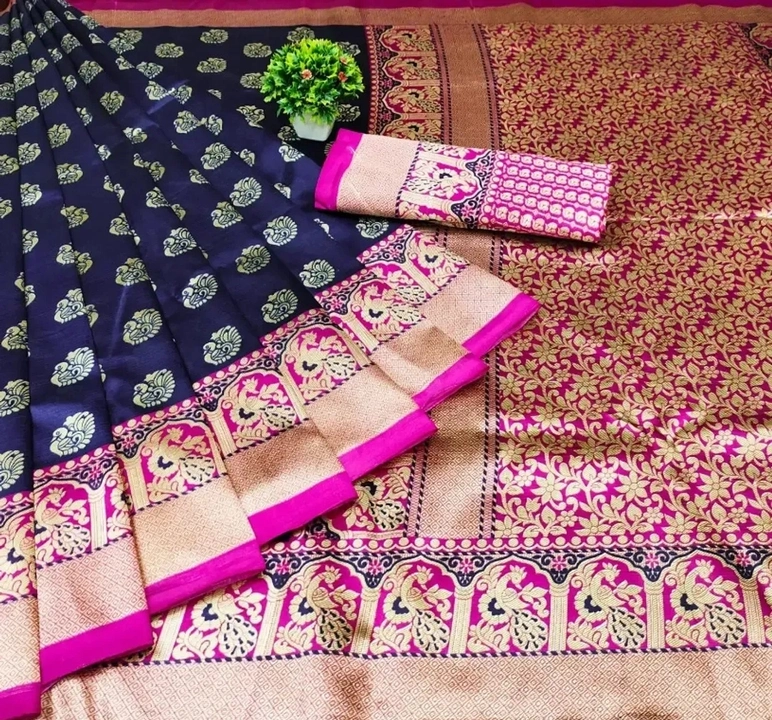 Cotton silk printed saree with blouse piece  uploaded by business on 6/26/2023