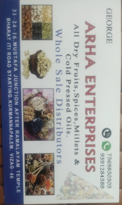 Visiting card store images of Dry Fruits