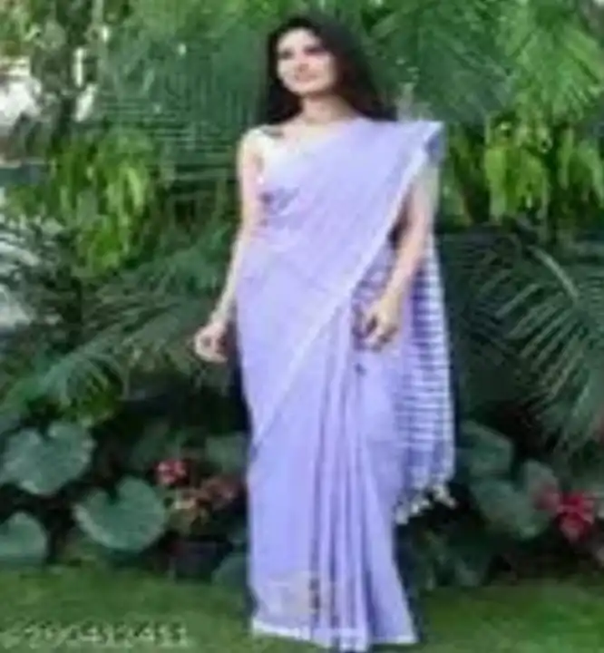 Khadi cotton saree with bp uploaded by Santipur saree on 6/26/2023