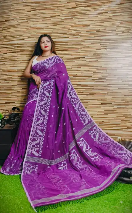 Handloom pure cotton jamdani saree uploaded by Santipur saree on 6/26/2023