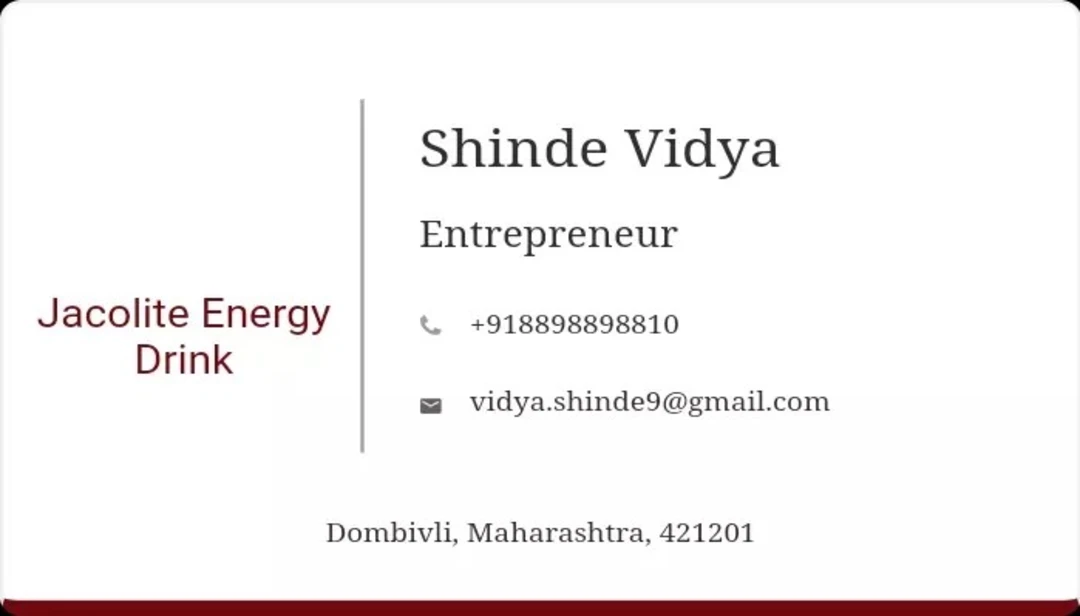 Visiting card store images of Energy drink