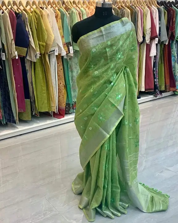PURE LINEN WITH EMBROIDERY DESIGN SAREE  uploaded by S.N.COLLECTIONS  on 6/26/2023