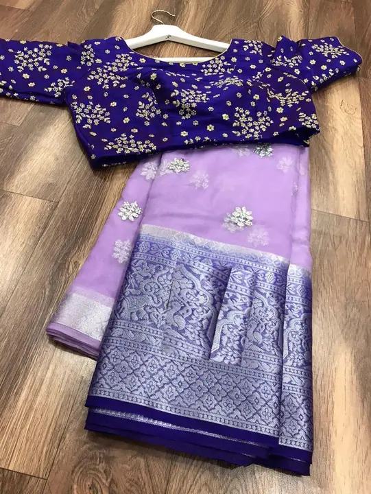Organza work sarees wit uploaded by business on 6/26/2023