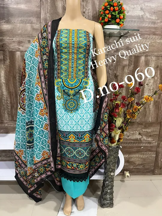 Karachi suit in cotton  uploaded by Heena fashion house on 6/26/2023