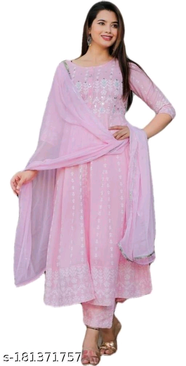 Anarkali gown kurta pants with dupatta  uploaded by Joshi industries on 6/27/2023