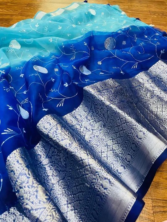 Organza work sarees  uploaded by Bhargavi wholsalers on 6/27/2023