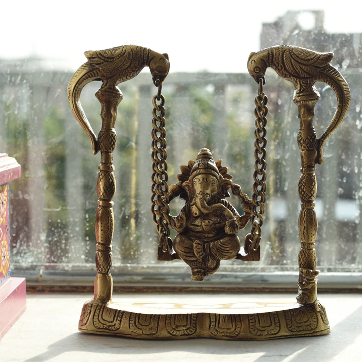 🌹Gold Brass Lord Ganesha on parrot Swing (Jhoola)
 uploaded by Home decor on 6/27/2023