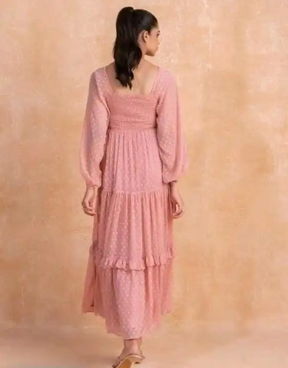 Women Maxi Length Smocked Chiffon Dress uploaded by Bitsy Owl on 6/27/2023