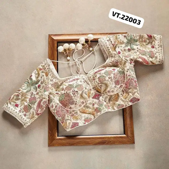 *🥻SUPERHIT NEW TRENDING GEORGETTE SAREE WITH CODING & SEQUINS EMBROIDERED LACE BORDER AND BLOUSE WI uploaded by Vishal trendz 1011 avadh textile market on 6/27/2023