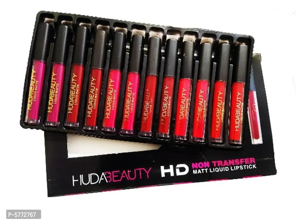 Hudabeauty HD Matte Liquid Lipstick Set of 12 (Multicolor) uploaded by business on 6/27/2023