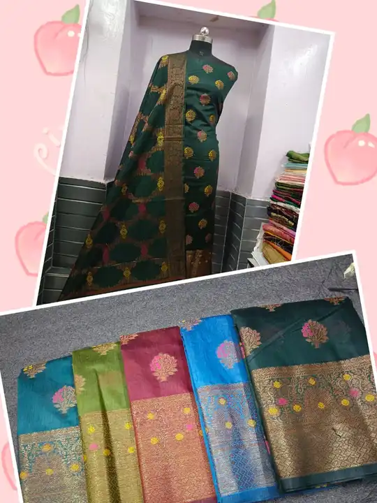 Banarsi silk cotton collection  top banarsi silk  dupatta banarsi silk bottom silk cotton  uploaded by Amna shopping on 6/27/2023