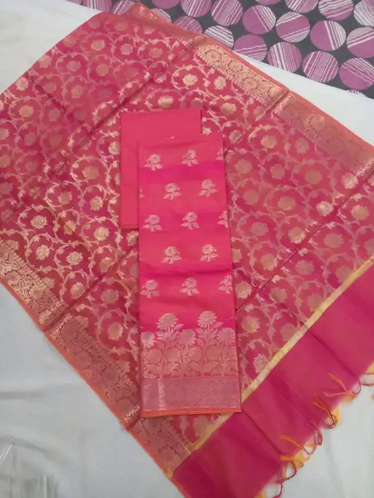 Banarsi cotton silk designer suite  uploaded by Amna shopping on 6/27/2023