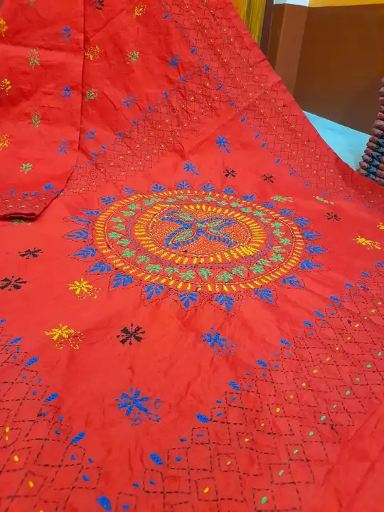 Katha stitch saree   uploaded by Matri Saree Center on 6/27/2023