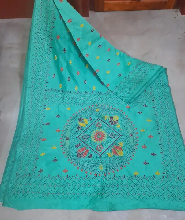 Katha stitch saree   uploaded by Matri Saree Center on 6/27/2023
