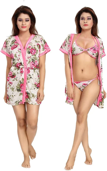 Ladies Satin Nighty with bikini set uploaded by Urmila Marketing on 6/27/2023