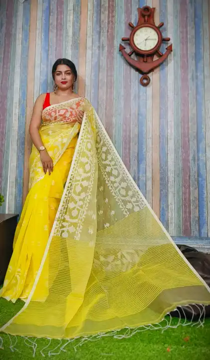 Pure Muslin Jamdani Saree uploaded by Avisha Creations India on 6/27/2023