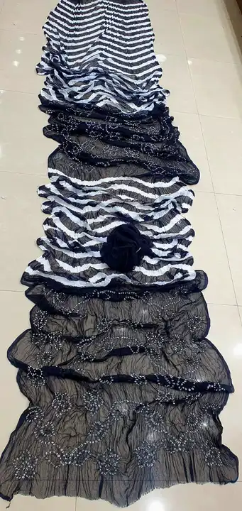 Sale sale sale 
😍😍 New launch naajbin chiffon sholder pallu saree wid running blouse 
😍book now 
 uploaded by Gotapatti manufacturer on 6/28/2023